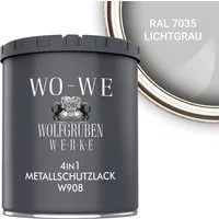 WO-WE Metallschutzlack 4in1 Metalllack Metallfarbe Metallschutzfarbe W908, 0.75L - 2,5L, Außenbereich
