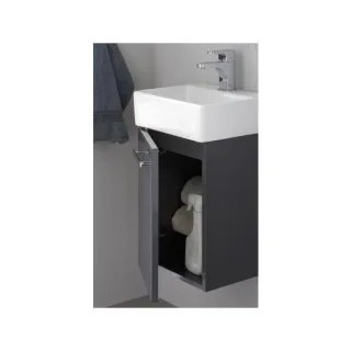 Artiqua Serie 831 Waschtischunterschrank 831-WUT-CM02-L, stahlgrau, links