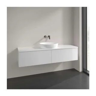 Villeroy und Boch Antao Waschtisch-Unterschrank L36050GF mit Beleuchtung, 2 Auszüge, 1600 x 360 x 500 mm, Front ohne Struktur, Glossy White Lacquer / Glossy White Lacquer