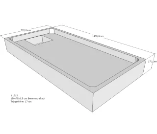 Neuesbad Wannenträger für Bette extraflach 150x75x6,5 SD22727