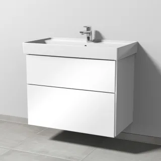 Sanipa 3way Waschtischunterbau zu Villeroy & Boch Collaro Waschtisch mit 2 Auszügen, Weiß-Glanz BS83678