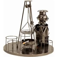 mucHome Bierflaschenhalter Schwenker für 6 Flaschen Schwenkgrill Durchmesser ca. 30cm, Flaschenhalter Flaschenständer