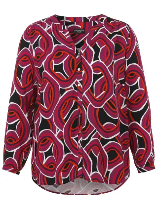VIA APPIA DUE - Bluse V-Ausschnitt 1/1 Arm Druck hyazinthe multicolor - Gr. - 50