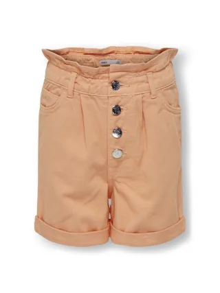 KIDS ONLY - KOGCUBA PAPERBAG COLOR SHORTS PNT orange chiffon - Gr. - 158