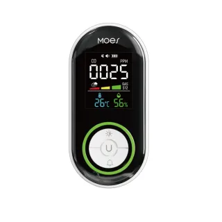 MOES 5-in-1 Plug-in Multi-Gas & Smoke CO Detector with Temp/Humidity Sensor Built-in Audible & Visual Alarm Digital Disp