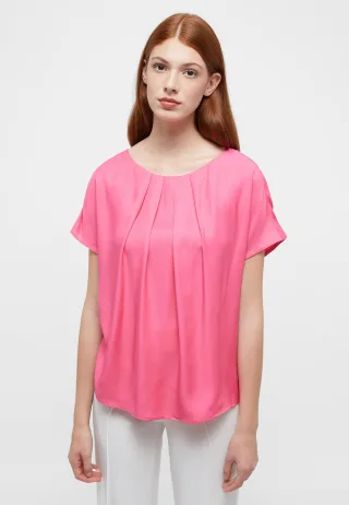 ETERNA - Viscose Shirt Bluse Viskose Kurzarm magnolia - Gr. - 46/Kurzarm