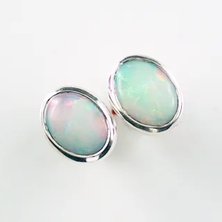 Opal-Ohrringe aus 935er Silber mit 1,25 ct White Opalen