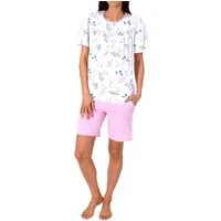 Normann Pyjama Normann Damen fraulicher kurzarm Shorty Pyjama in Klassischer Optik