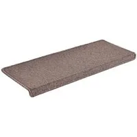 en.casa Stufenmatte, rechteckig, 15er Set Treppenmatten rechteckig 65x24cm selbstklebend Dunkelbraun