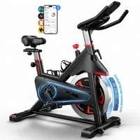 MERACH Heimtrainer Magnetwiderstand heimtrainer fahrrad, stationäres fahrrad für zu hause (Smart hometrainer mit LCD Display, Bluetooth, 1-tlg., Zwift & Kinomap App, Tablet-Halterung), 100 stufenloser Magnetwiderstand, extrem leise, bis 136 KG