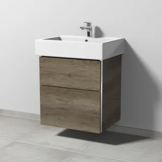 Sanipa 3way Waschtischunterbau zu Duravit Vero Waschtisch mit 2 Auszügen, Eiche-Nebraska BR71637