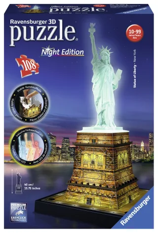 Ravensburger 12596 - Freiheitsstatue bei Nacht (108 Teile)