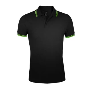 SOLS - "Pasadena" Poloshirt für Herren (Schwarz/Limone)