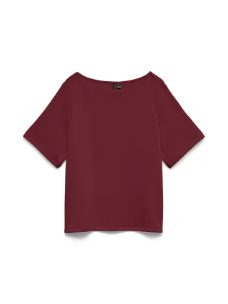 VERO MODA - VMELLA 2/4 BOAT-NECK TOP JRS Biking Red - Gr. - M