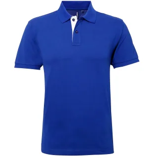 Asquith & Fox Herren Classic Fit Kontrast-Poloshirt (Royal/ Weiß)