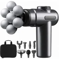 Futicare Massagegerät Massagepistole Massage-Gun mit 7-Punkt-Kopf, 99 Intensitätsstufen und 7 Aufsätzen 7-tlg., kompakt und tragbar, für Nacken, Schultern, Rücken und Körper, mit schwarzem Koffer