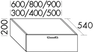 Burgbad Unterschrank System 30 Preisgruppe 1 Aqua 200x500x540 Eiche Dekor Baumwolle, WYHB050F6919 WYHB050F6919