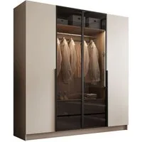 Lookway Kleiderschrank ATRIUM Vier­türiger Schrank mit Glasfront inklusive Trageservice