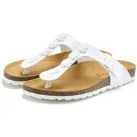 LASCANA Sandale, Pantolette, offener Schuh, Sommerschuh, Zehentrenner mit komfortablem Korkfußbett
