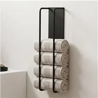 doporro Handtuchhalter Handtuchstange ohne Bohren selbstklebend aus Metall 40cm Tavrin-03, Horizontal und vertikale benutzt möglich
