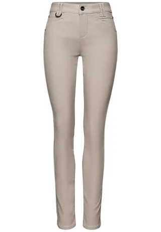 Street One - Slim Fit Coated Hose dark moonstone sand - Gr. - 30