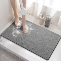LuxusKollektion Duschmatte Duschmatte rutschfest Badewannenmatte PVC Grau 60 x 40 cm Rechteckig