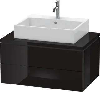 Duravit L-Cube Konsolenwaschtischunterbau wandhängend Schwarz Hochglanz 820x547x400 mm - LC581704040 LC581704040