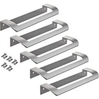 SO-TECH® Möbelgriff LYS Bohrlochabstand (BA) 160 mm Schrankgriff Schubladengriff (Spar-Set, 5-St), Griff passend für Schiebe- oder Falttüren, Edelstahloptik