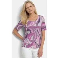 GOLDNER T-Shirt Viskoseshirt mit kunstvollem All-over-Print