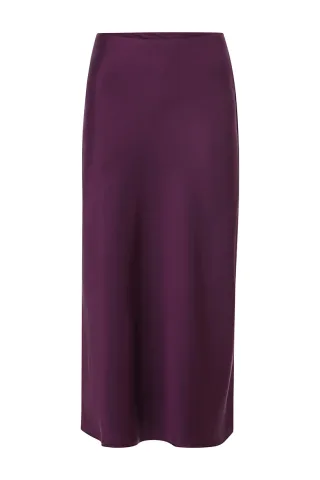 Rich & Royal - Satin Midi Skirt mulberry - Gr. - M