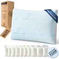 Schlummerglanz Kopfkissen Memory Foam Kissen - Kopfkissen 40x80 höhenverstellbar, Memory-Schaum, höhenverstellbar, portionierte Nachfüllpacks