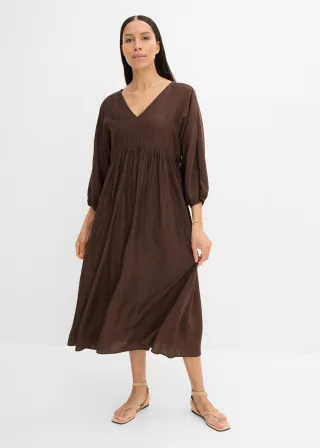 bonprix Maxikleid aus softem Viskose-Mix, braun, Gr.38, Maxikleid mit tiefem V-Ausschnitt aus softem Viskose-Mix