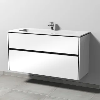 Sanipa Twiga Keramik-Set Design mit 2 Auszügen, Weiß-Glanz, SL24278 SL24278
