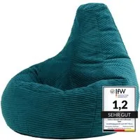 icon Sitzsack Sessel mit Rückenlehne aus Cord „Dalton“, Sitzsack XXL, Gaming Sitzsack, Made in Germany, Erwachsene & Kinder