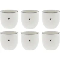 Bastion Collections Eierbecher Schwarzes Herz, Spülmaschinengeeignet, Weiß, Herz, H: 6cm