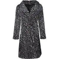 Rungassi Bademantel Leo Fleece Damen & Herren Bademantel Morgenmantel mit Schalkragen