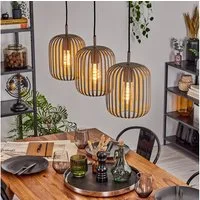 hofstein Hängeleuchte Hängelampe aus Metall in Sandfarben/Beige, ohne Leuchtmittel, moderne Pendelleucht im Boho-Design (20,5 cm), 3 x E27