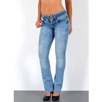 ESRA Bootcut-Jeans Low Waist Jeans Damen Bootcut Stretch Flared Jeans Wide Leg Jeans B2 Bootcut Jeans Damen Schlaghose weites Bein Flared Jeans Schlag Jeans