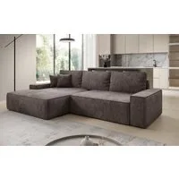 Luxusbetten24 Schlafsofa Designer Sofa Verona mit breiter Ottomane, mit Schlaffunktion und Stauraum