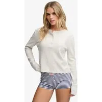 Superdry Langarmshirt ATH ESS WAFFLE BUTTON LS TOP Baumwollmischung, skinny fit
