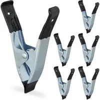 relaxdays Klemmen Klemmzwingen Metall 6er Set, schwarz