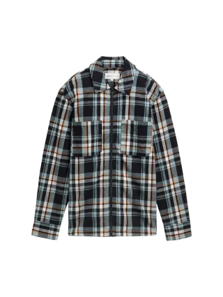 Denim Tom Tailor - Overshirt mit Karomuster black mint check - Gr. - S