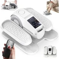 AKKEE Ellipsentrainer Crosstrainer Mini Ellipsentrainer für Zuhause Untertisch Beintrainer, mit LED-Display und Fernbedienung, 12 Geschwindigkeitsstufe, leise