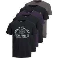 Jack & Jones Print-Shirt (Spar Set, 5er-Pack) T-Shirts mit Aufdruck aus Baumwolle