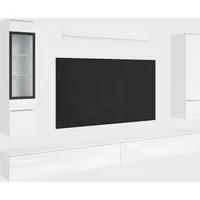 Home affaire Wohnwand Vera, Breite 300 cm, (Komplett-Set, 5-St), Mit LED, Glasvitrine, grifflose Fronten