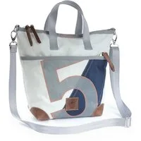 360Grad Handtasche Handtasche Deern Mini Segeltuch weiß Zahl orange