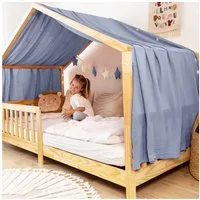 lilimaus Betthimmel Himmel für Hausbett aus Musselin - Länge 320, 360 oder 420 cm (1-tlg), macht das Hausbett zur Kuschelhöhle - weicher, luftiger Musselin