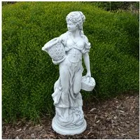 gartendekoparadies.de Gartenfigur Frauen-Statue Sommer, Steinfigur, H. 69 cm, 20 kg, Frostsicher