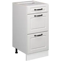 Vicco Unterschrank R-Line, Weiß Landhaus/Weiß, 40 cm mit Schubladen, ohne Arbeitsplatte (1-St)