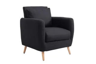Sessel Wohnzimmersessel JULES - Stoffbezug Schwarz